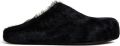 Marni Fussbett Sabot slippers met kalfshaar Zwart - Zwart