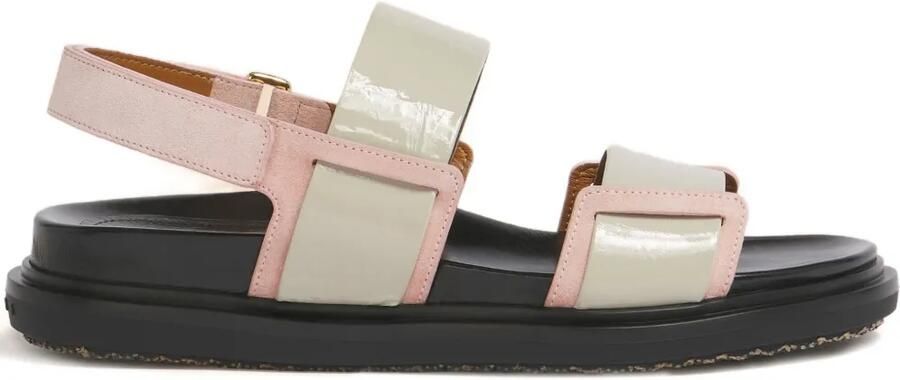 Marni Fussbett sandalen met dubbele bandjes Beige