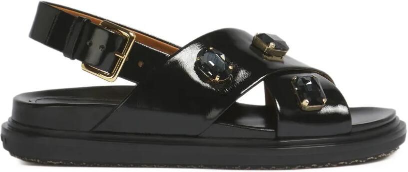 Marni Fussbett sandalen verfraaid met kristallen Zwart