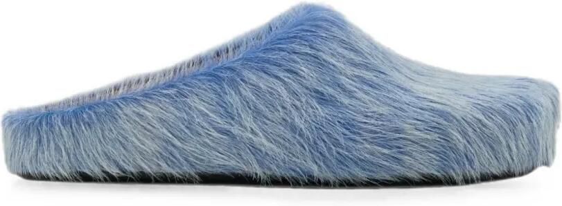 Marni Fussett muiltjes met kalfshaar Blauw