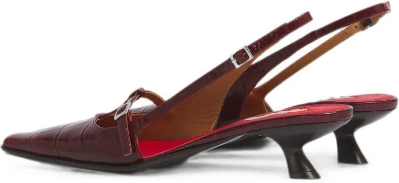 Marni Katty leren pumps met krokodillen-reliëf Rood - Foto 4