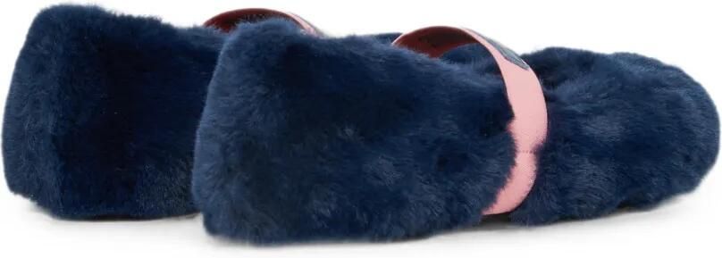 Marni Kids Ballerina's met elastische band en imitatiebont Blauw - Foto 2