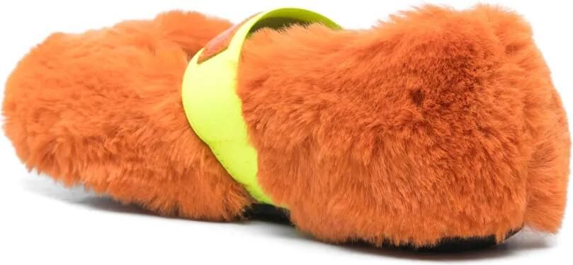 Marni Kids Ballerina's met elastische band en imitatiebont Oranje - Foto 3