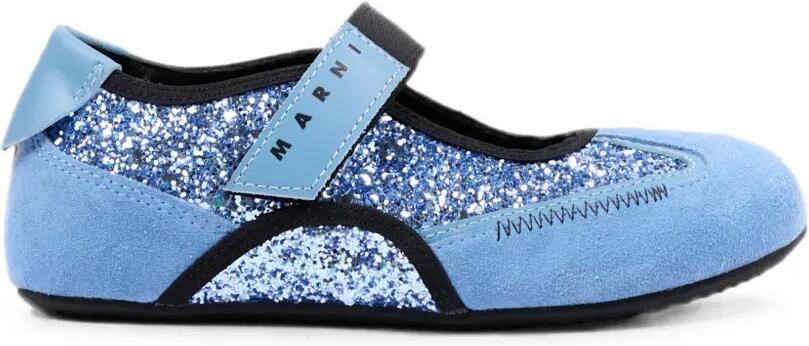 Marni Kids Ballerina's met klittenband en glitters Blauw