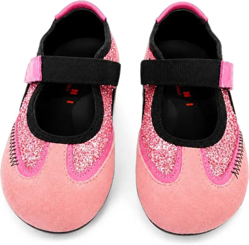 Marni Kids Ballerina's verfraaid met glitters en klittenband Roze - Foto 2