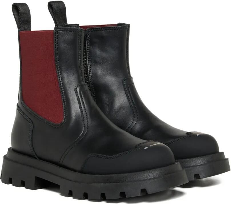 Marni Kids Enkellaarzen met elastische vlakken Zwart