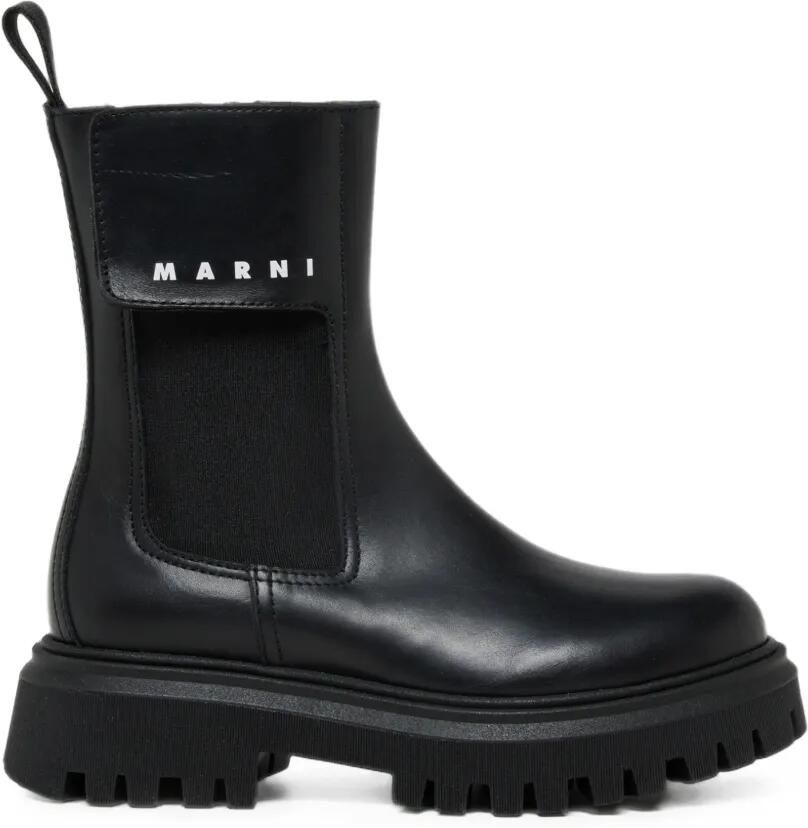 Marni Kids Enkellaarzen met logoprint Zwart - Foto 2