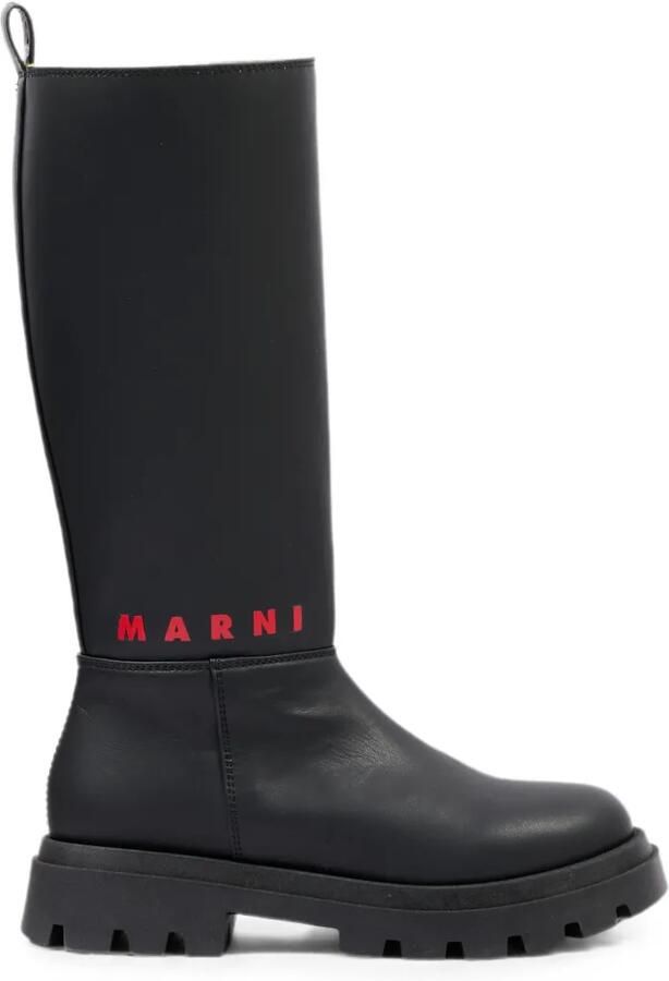 Marni Kids Laarzen met chunky zool en logo-print Zwart - Foto 3