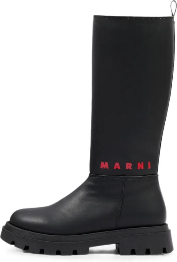 Marni Kids Laarzen met chunky zool en logo-print Zwart - Foto 4