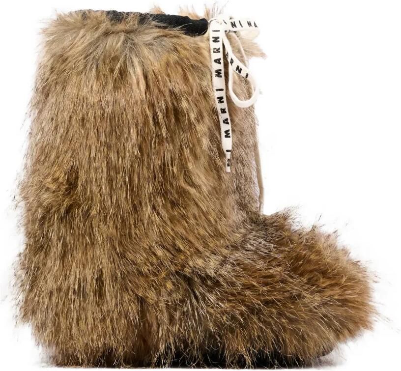 Marni Kids Laarzen van imitatiebont met trekkoord Bruin - Foto 2