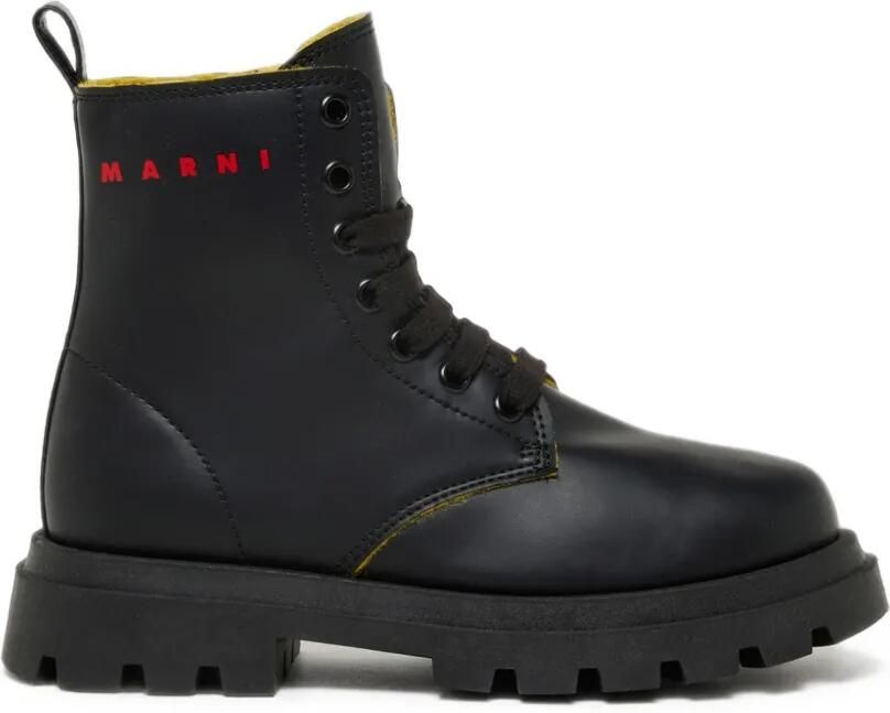 Marni Kids Legerlaarzen met logo Zwart