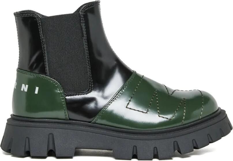 Marni Kids Leren laarzen Groen