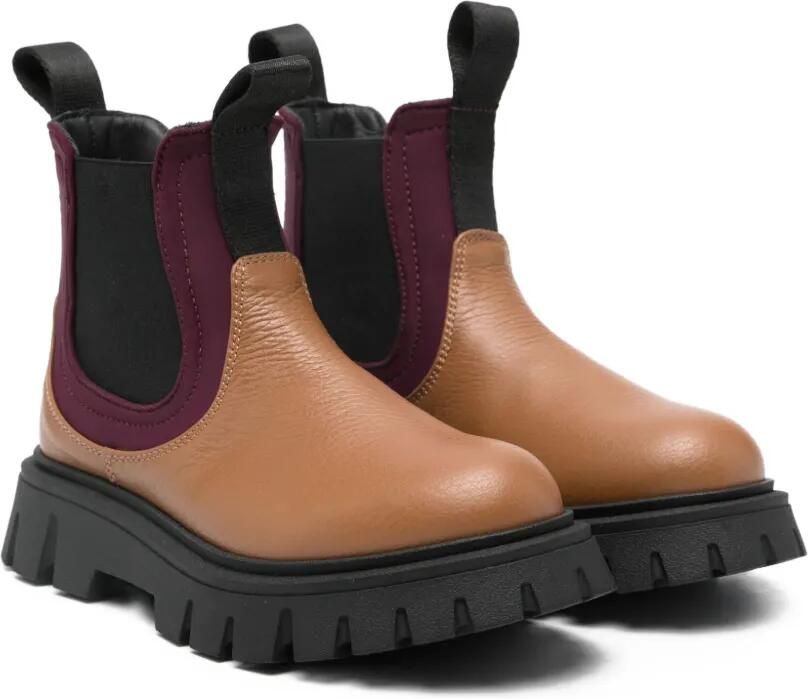Marni Kids Leren laarzen met stugge zool Beige - Foto 2