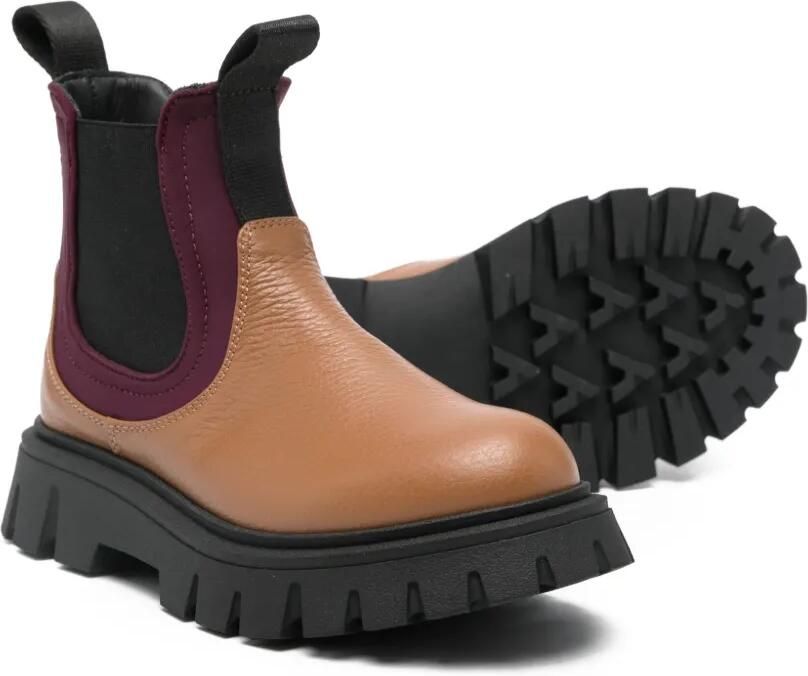 Marni Kids Leren laarzen met stugge zool Beige - Foto 3