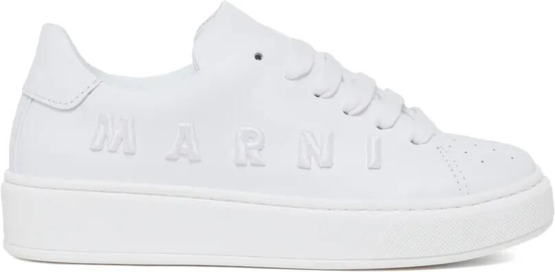 Marni Kids Leren sneakers met geborduurd logo Wit - Foto 3