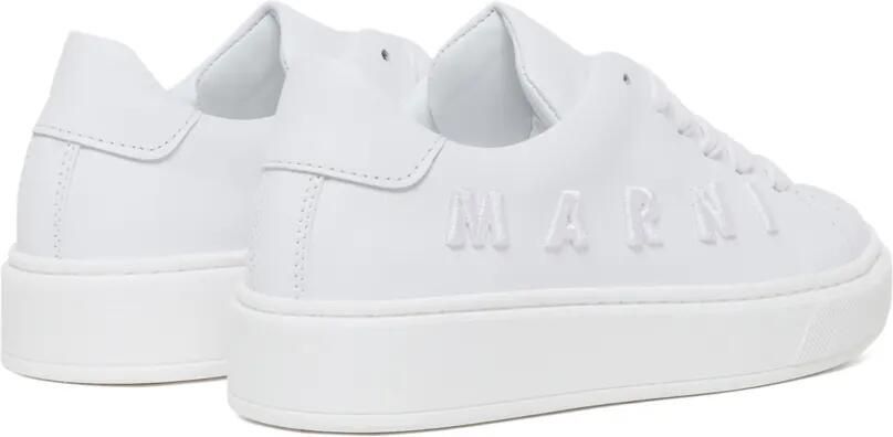 Marni Kids Leren sneakers met geborduurd logo Wit - Foto 4