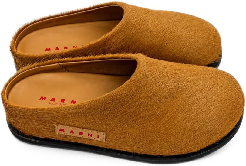 Marni Kids Muiltjes met ponyhaar Bruin