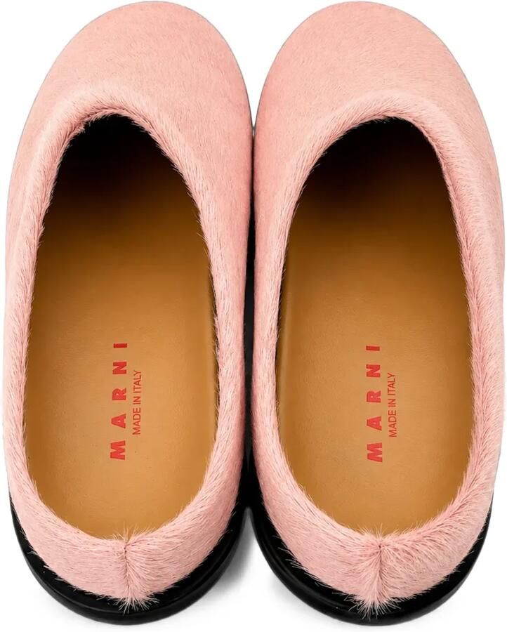 Marni Kids Muiltjes met ponyhaar Roze - Foto 3