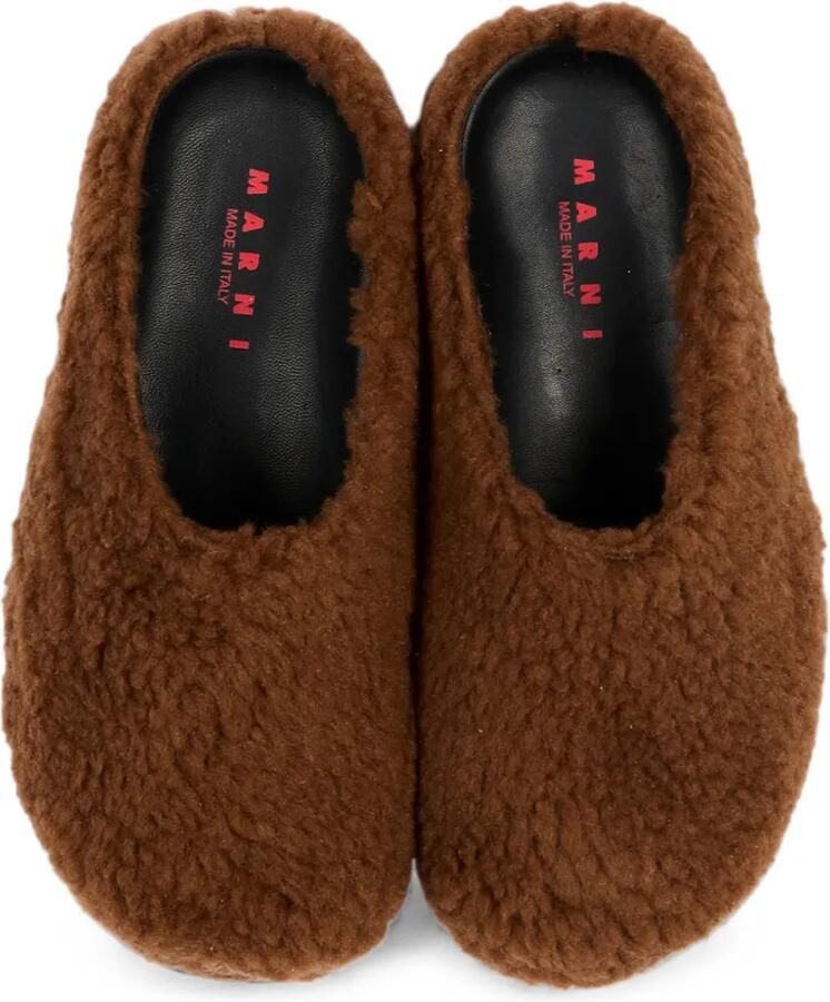 Marni Kids Sabot klompen met lammy-effect Bruin - Foto 4