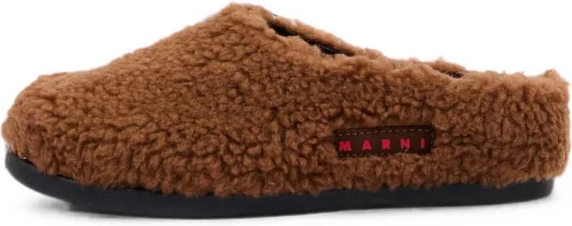 Marni Kids Sabot klompen met lammy-effect Bruin - Foto 5