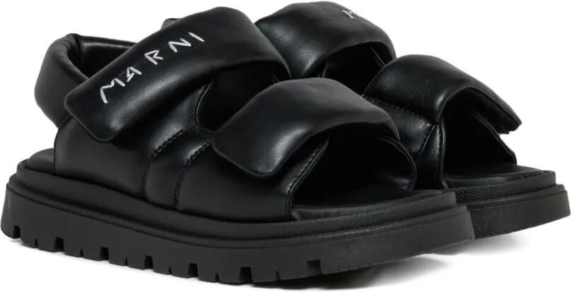Marni Kids Sandalen met bandjes en logodetail Zwart
