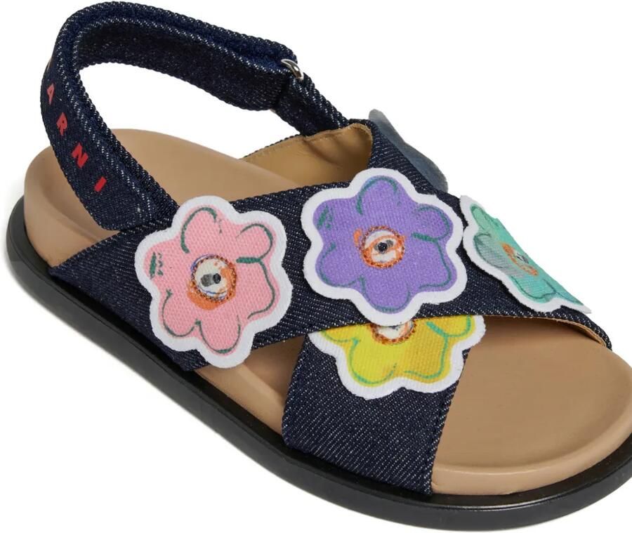 Marni Kids Sandalen met bloe applicatie Blauw - Foto 2
