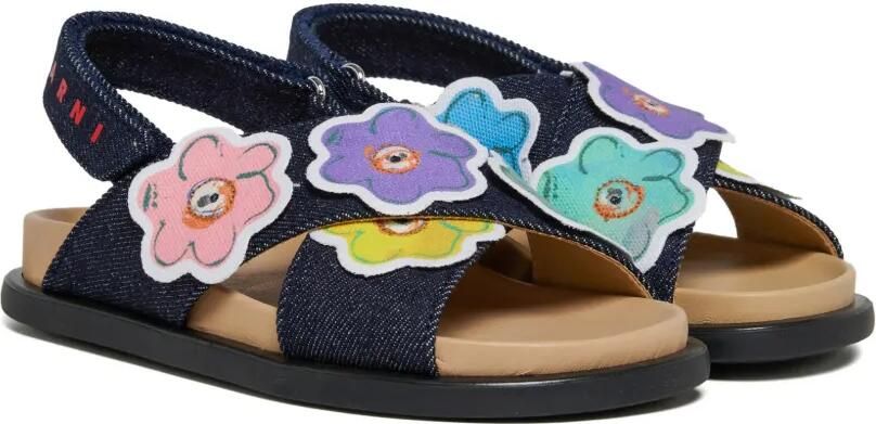 Marni Kids Sandalen met bloe applicatie Blauw - Foto 3