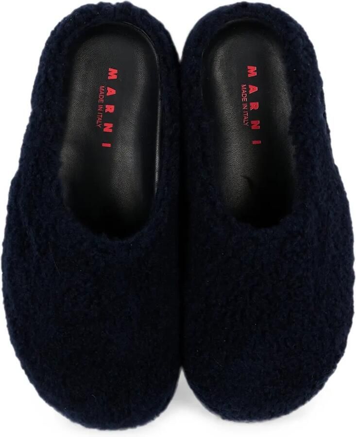 Marni Kids Sandalen met fleece-textuur en logo-patch Blauw - Foto 2