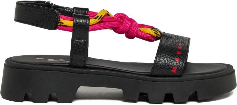 Marni Kids Sandalen met geknoopt detail Zwart