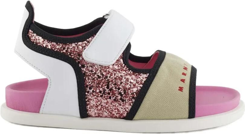 Marni Kids Sandalen met glitterbandje Roze