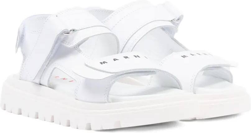 Marni Kids Sandalen met logobandje Wit