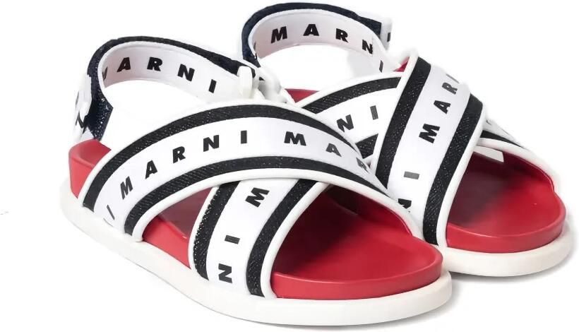 Marni Kids Sandalen met logodetail Wit