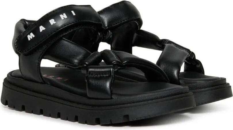 Marni Kids Sandalen met logoprint Zwart