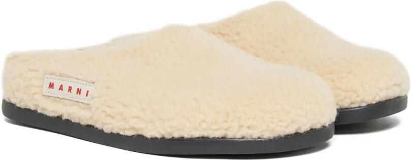 Marni Kids Slip-on sandalen met teddybeerprint Beige