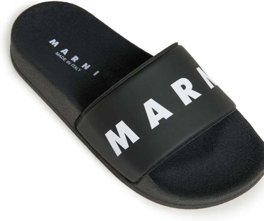 Marni Kids Slippers met logoprint Zwart - Foto 2
