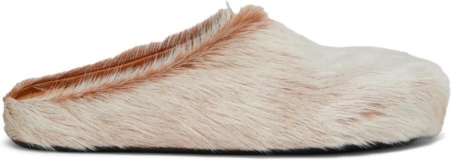 Marni Klompen met kalfshaar Beige