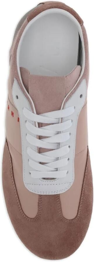 Marni Leren en suède Softy Soccer sneakers Roze - Foto 3