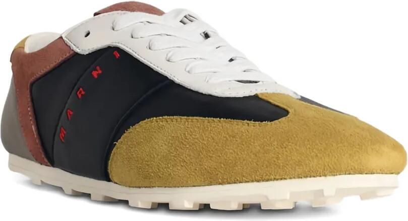 Marni Leren en suède Softy Soccer sneakers Zwart - Foto 3