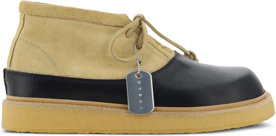 Marni Leren enkellaarzen Beige