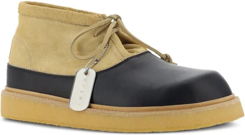 Marni Leren enkellaarzen Beige - Foto 3