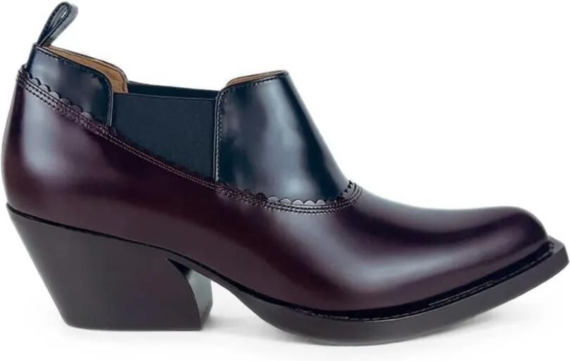 Marni Leren laarzen met gewelfde afwerking Bruin