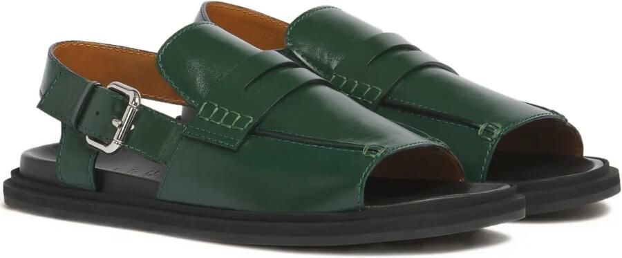 Marni Leren loafers Groen