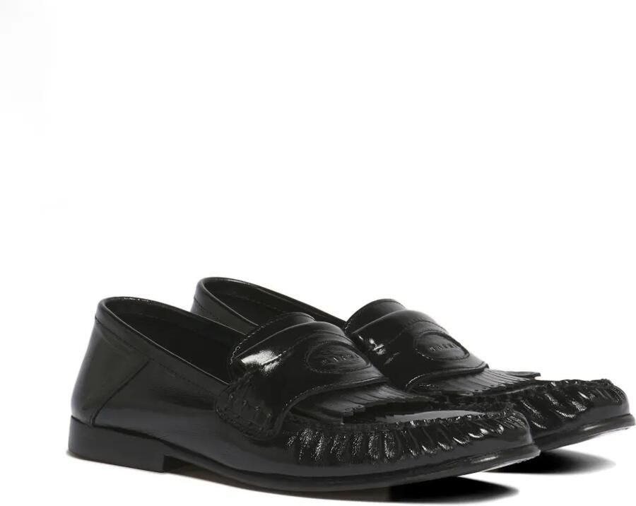 Marni Leren loafers met franje Zwart - Foto 4