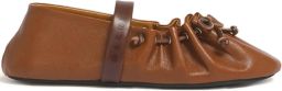 Marni Leren Mary Jane zachte ballerina's Bruin