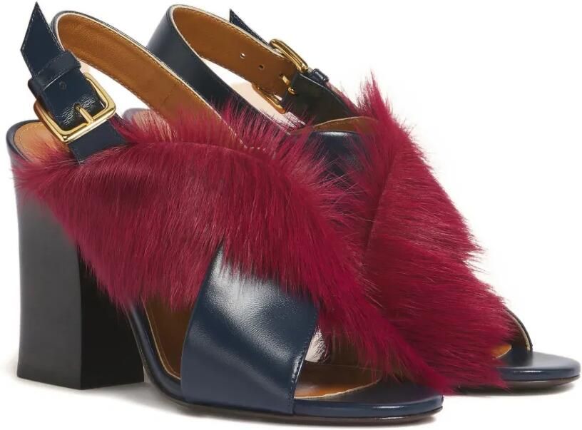 Marni Leren sandalen met gekruiste bandjes Blauw