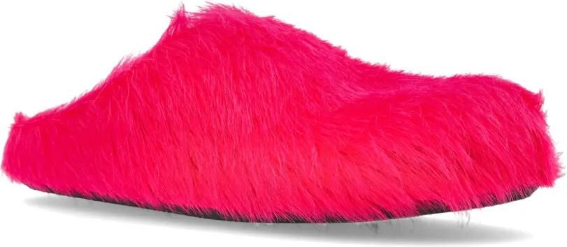 Marni Leren sandalen van imitatiebont Roze - Foto 5