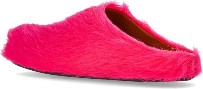 Marni Leren sandalen van imitatiebont Roze - Foto 4