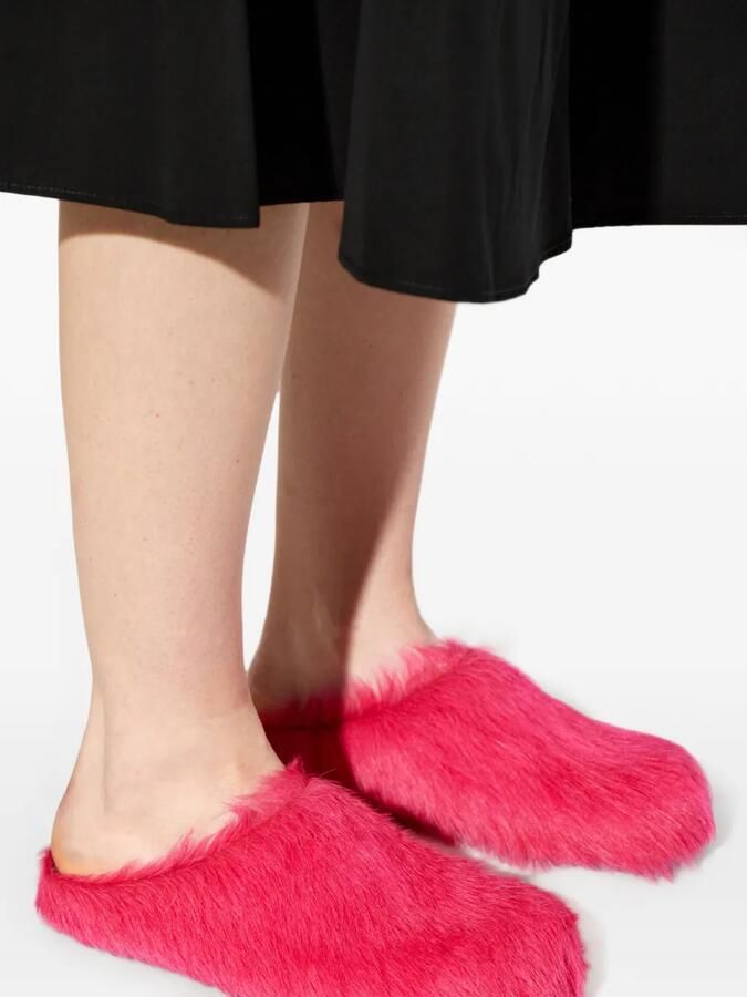Marni Leren sandalen van imitatiebont Roze - Foto 2