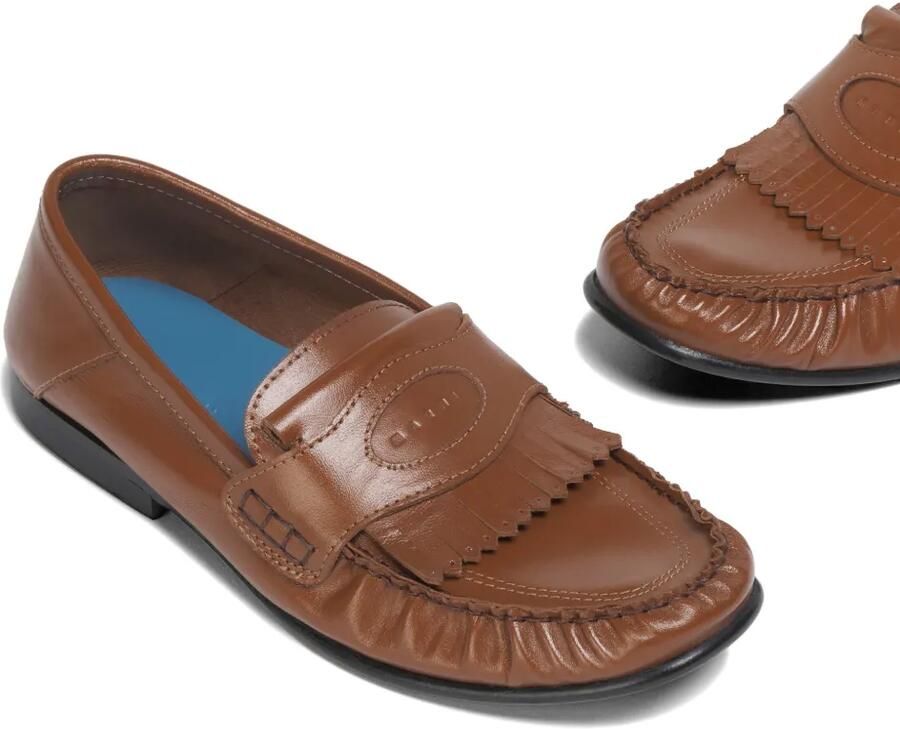 Marni Loafers met logo en franje Bruin - Foto 3