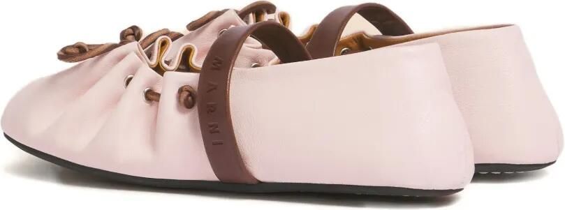 Marni Mary Jane Soft ballerina's van roze en bruin leer